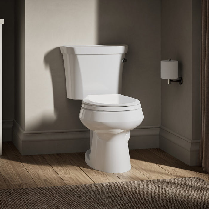 KOHLER K-3997 Wellworth Two-piece round-front toilet, 1.28 gpf, right - view 4