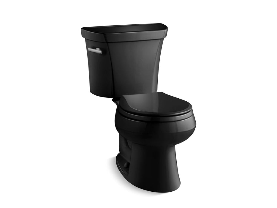 KOHLER K-3997-U Wellworth Two-piece round-front toilet, 1.28 gpf, black black