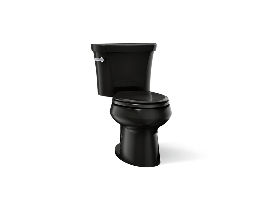 KOHLER K-3998 Wellworth Two-piece elongated toilet, 1.28 gpf, black black
