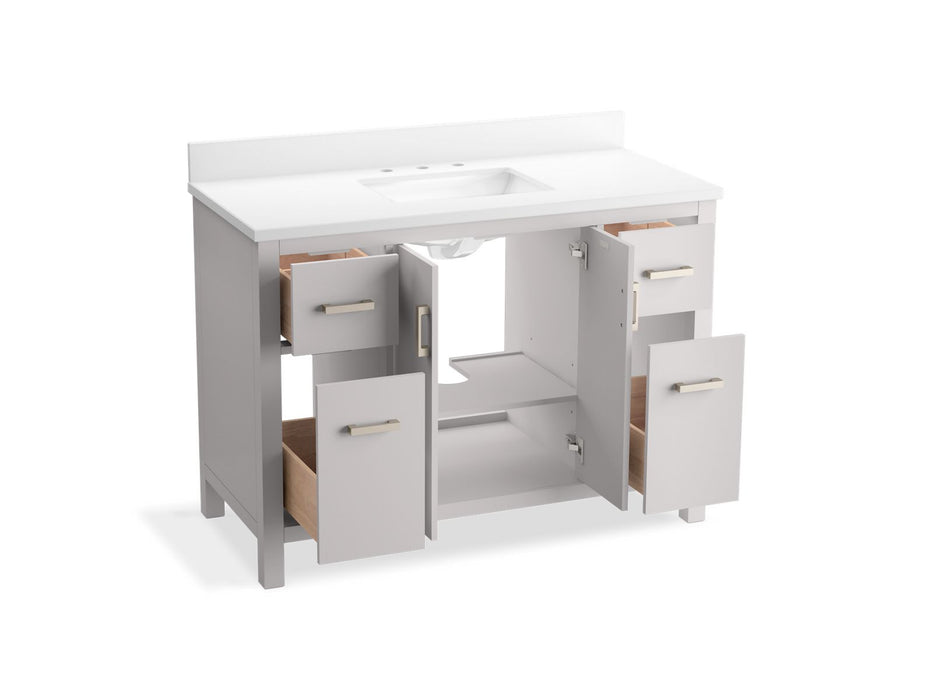 Kohler Kresla 48" bathroom vanity cabinet with sink and quartz top