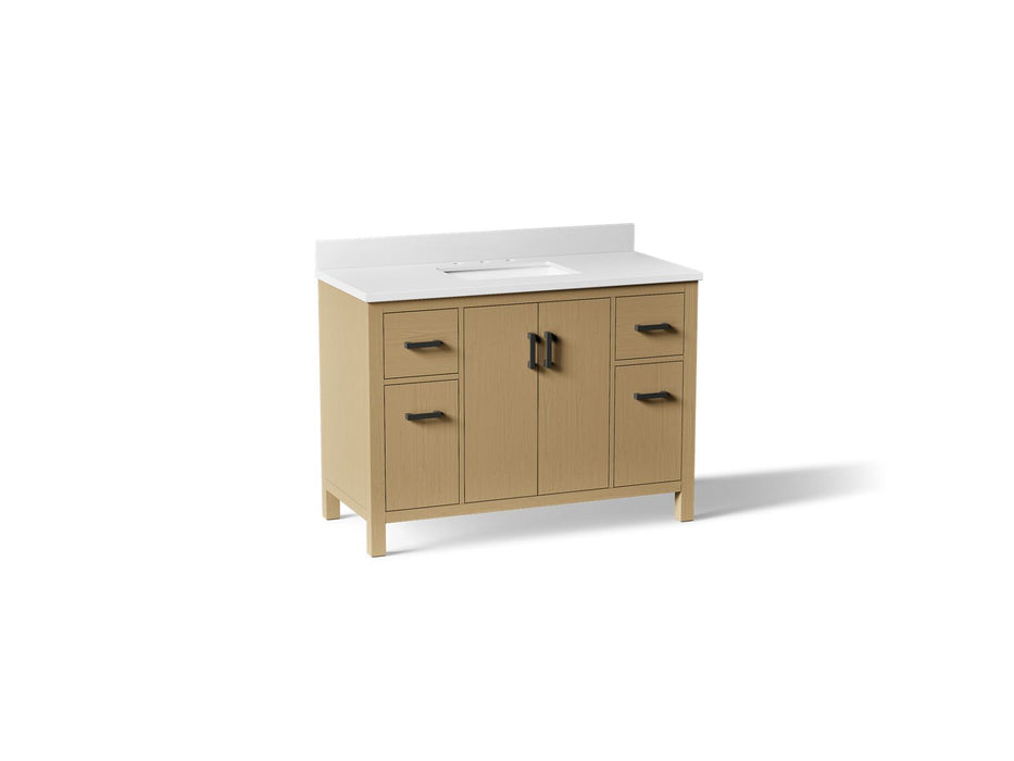 Kohler Kresla 48" bathroom vanity cabinet with sink and quartz top