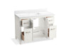 Kohler Kresla 48" bathroom vanity cabinet with sink and quartz top