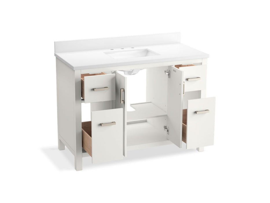 Kohler Kresla 48" bathroom vanity cabinet with sink and quartz top