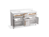 Kohler Kresla 60" bathroom vanity cabinet with sinks and quartz top