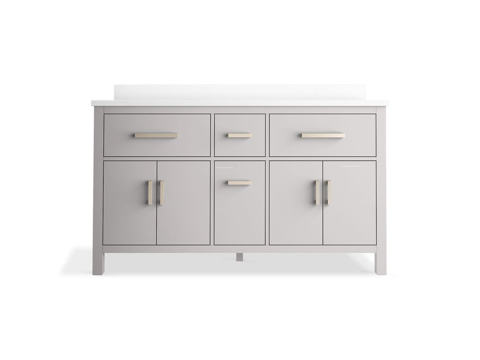 Kohler Kresla 60" bathroom vanity cabinet with sinks and quartz top