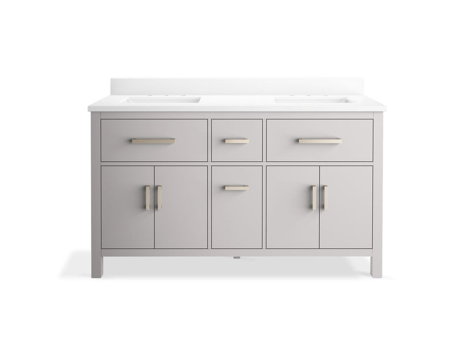 Kohler Kresla 60" bathroom vanity cabinet with sinks and quartz top