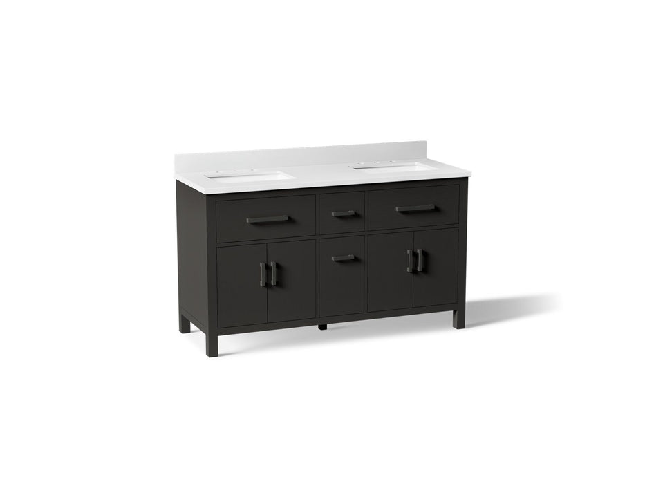 Kohler Kresla 60" bathroom vanity cabinet with sinks and quartz top