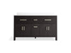 Kohler Kresla 60" bathroom vanity cabinet with sinks and quartz top