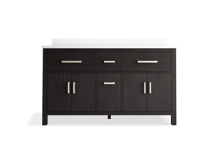 Kohler Kresla 60" bathroom vanity cabinet with sinks and quartz top