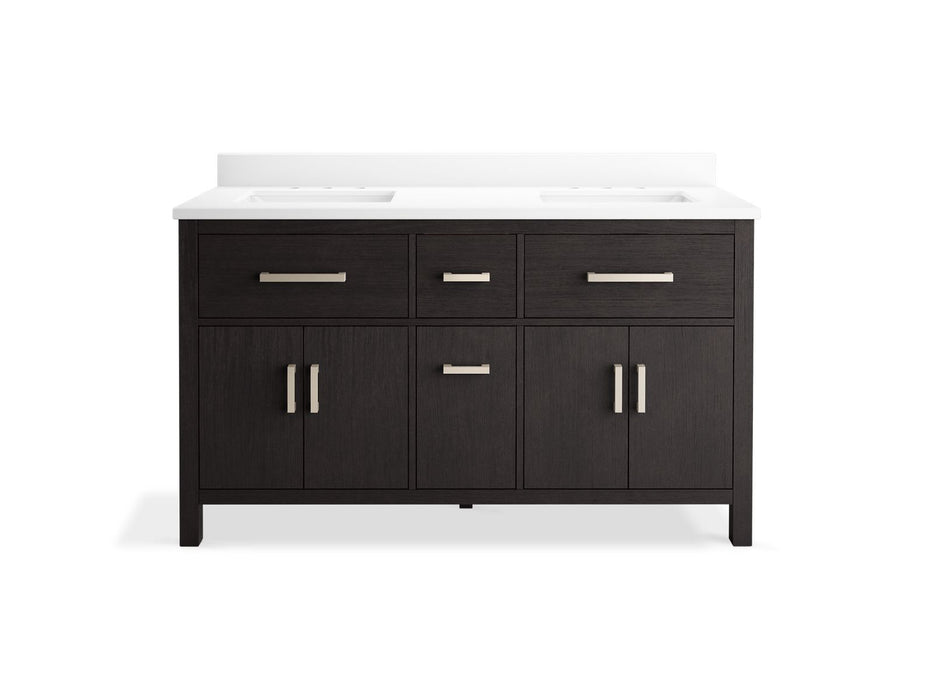 Kohler Kresla 60" bathroom vanity cabinet with sinks and quartz top