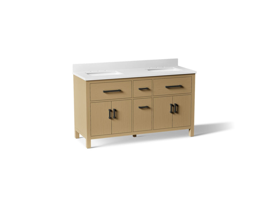 Kohler Kresla 60" bathroom vanity cabinet with sinks and quartz top