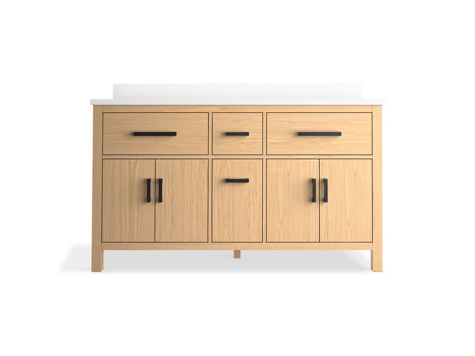 KOHLER K-40641-BD1 Kresla 60" bathroom vanity cabinet with sinks and quartz top