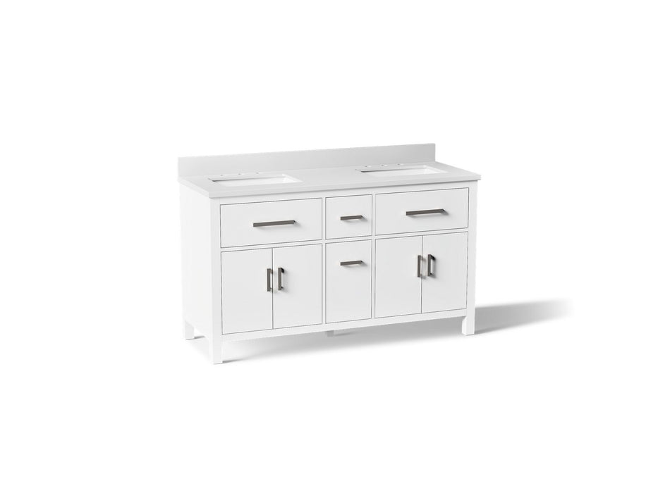 Kohler Kresla 60" bathroom vanity cabinet with sinks and quartz top