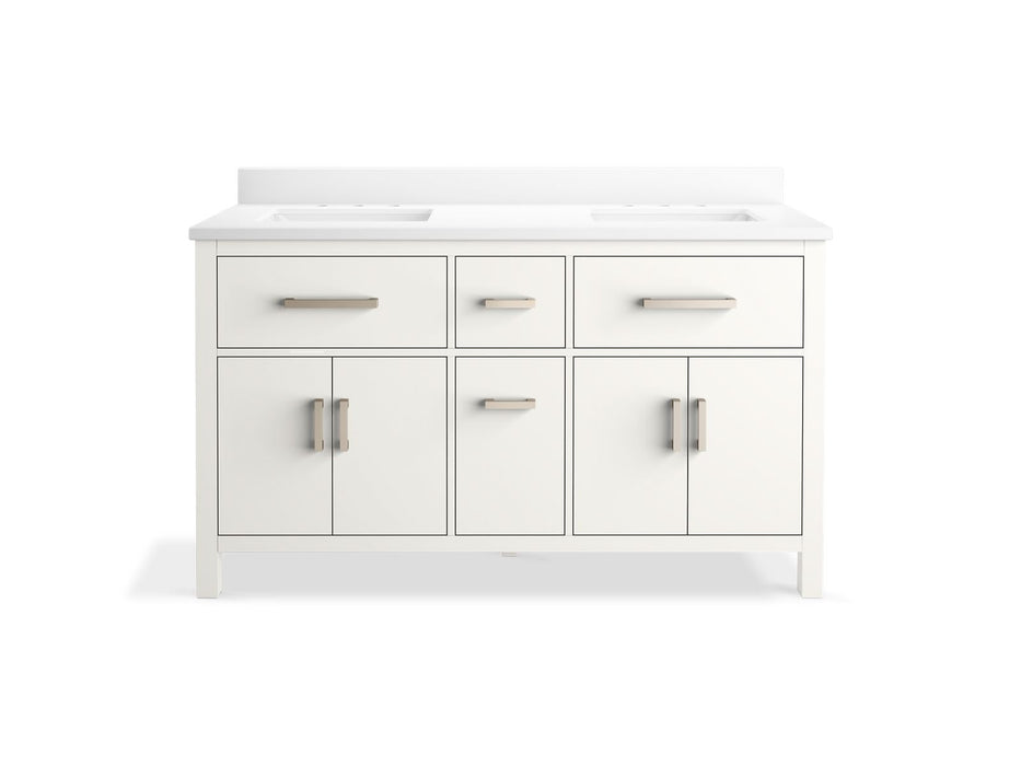 Kohler Kresla 60" bathroom vanity cabinet with sinks and quartz top