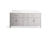 Kohler Kresla 72" bathroom vanity cabinet with sinks and quartz top