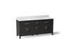 Kohler Kresla 72" bathroom vanity cabinet with sinks and quartz top