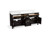 Kohler Kresla 72" bathroom vanity cabinet with sinks and quartz top