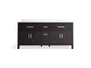 Kohler Kresla 72" bathroom vanity cabinet with sinks and quartz top