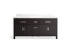 Kohler Kresla 72" bathroom vanity cabinet with sinks and quartz top
