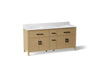 Kohler Kresla 72" bathroom vanity cabinet with sinks and quartz top