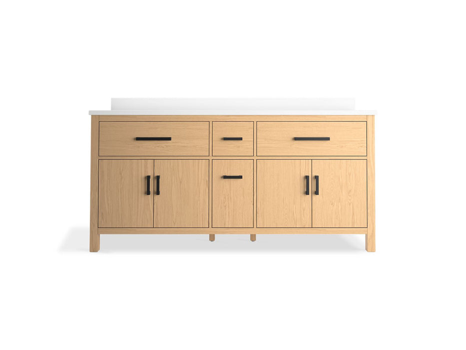 KOHLER K-40642-BD1 Kresla 72" bathroom vanity cabinet with sinks and quartz top