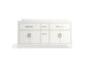 Kohler Kresla 72" bathroom vanity cabinet with sinks and quartz top