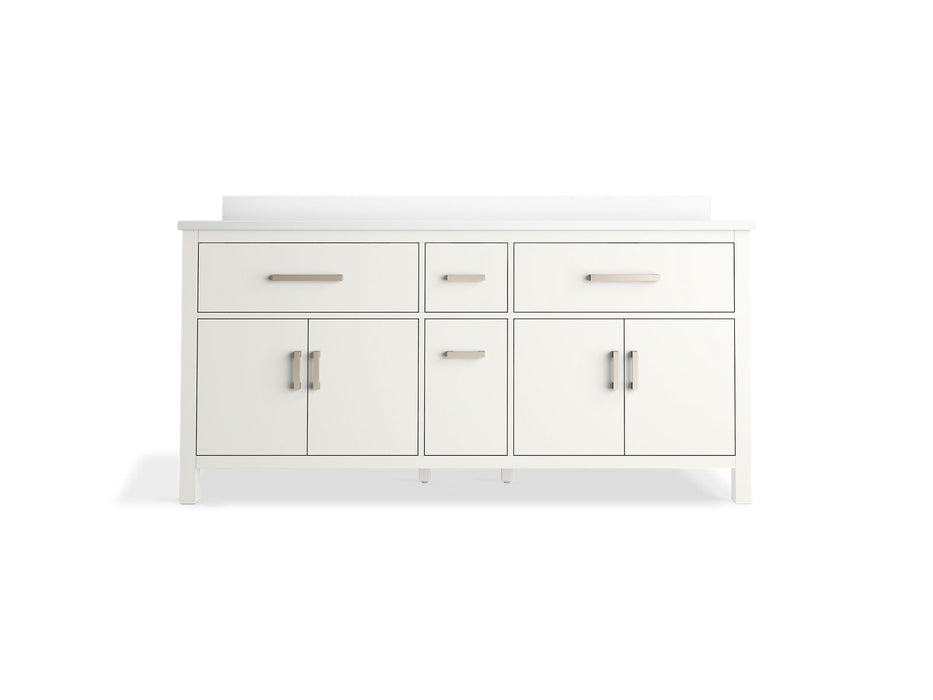 Kohler Kresla 72" bathroom vanity cabinet with sinks and quartz top