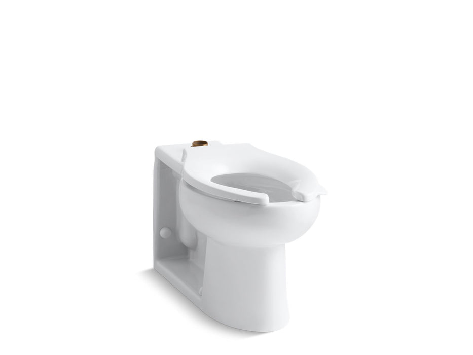 KOHLER K-4386-SS Anglesey Floor-mount top spud antimicrobial flushometer bowl, white