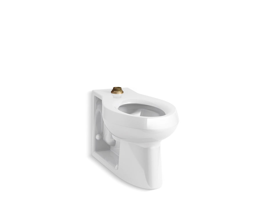 KOHLER K-4388 Anglesey Floor-mount Top Spud Flushometer Bowl with Integral Seat