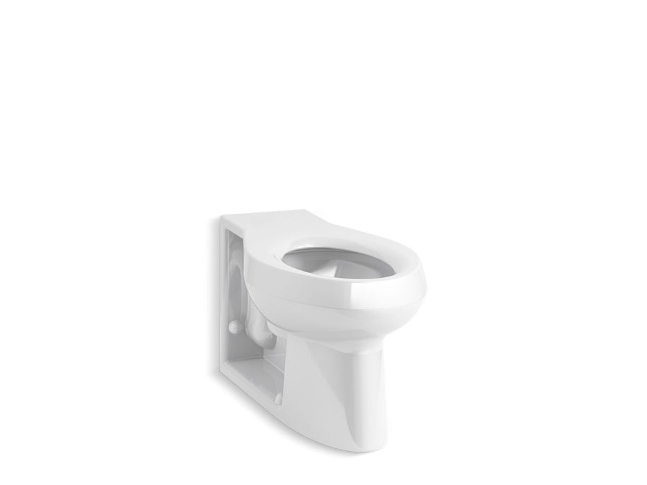 KOHLER K-4398 Anglesey Floor-mount Rear Spud Flushometer Bowl with Integral Seat, white