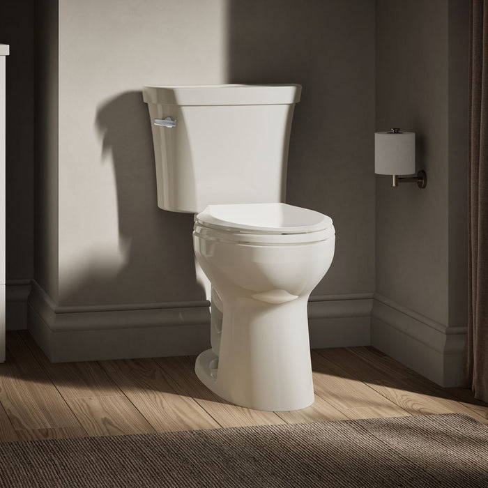KOHLER Highline Comfort Height Two-Piece Elongated 1.28 GPF Toilet in White (K-43999-U-0) - Biscuit
