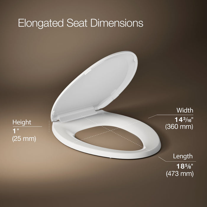 KOHLER K-4652-A Lustra Quick-Release elongated toilet seat with antimicrobial agent