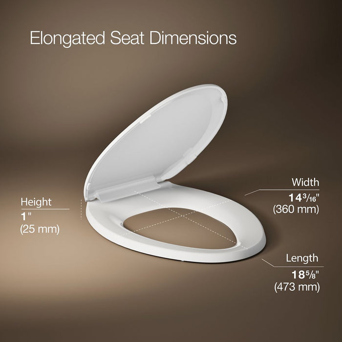 KOHLER K-4652-A Lustra Quick-Release elongated toilet seat with antimicrobial agent, white - view 5