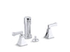 KOHLER K-470-4V Memoirs Vertical spray bidet faucet with Deco lever handles