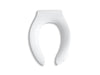 KOHLER K-4731-SA Stronghold Commercial elongated toilet seat with integrated handle, self-sustaining check hinge and ant
