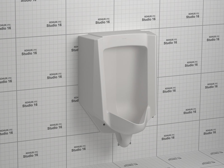 KOHLER K-4991-ERSS Bardon High-Efficiency Urinal (HEU), washout, wall-hung, 0.125 gpf to 1.0 gpf, rear spud, antimicrobi
