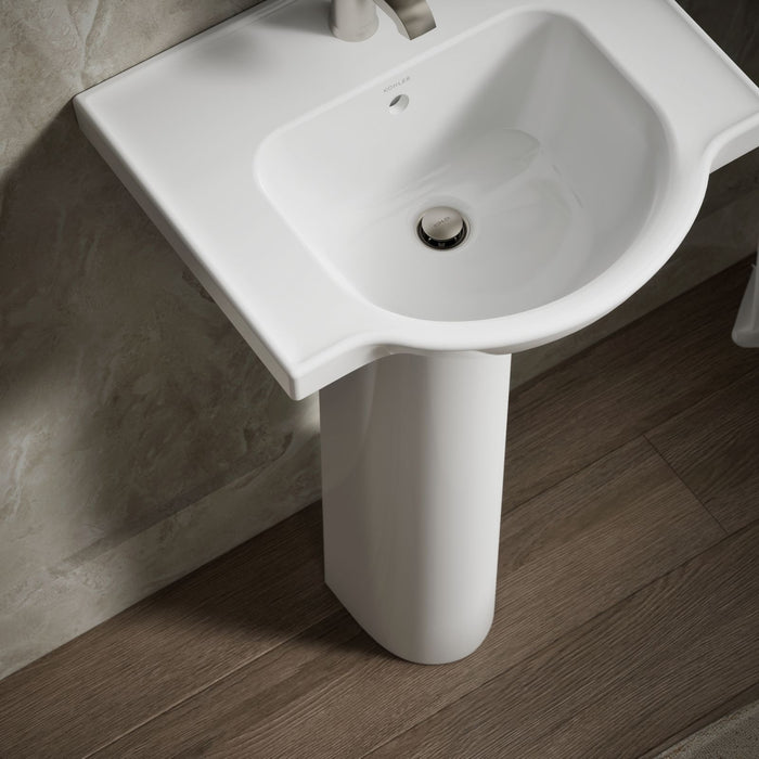 KOHLER K-5247-1 Veer 21" rectangular pedestal bathroom sink