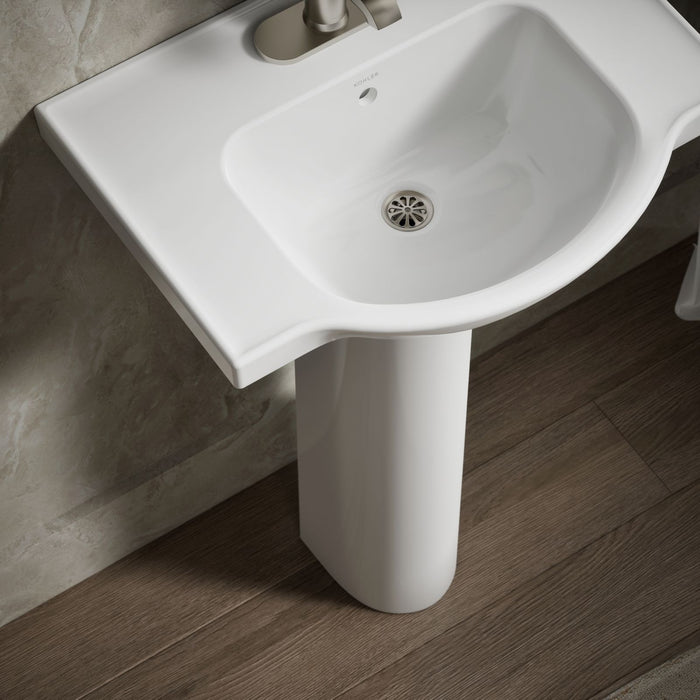 KOHLER K-5248-4 Veer 24" square pedestal bathroom sink
