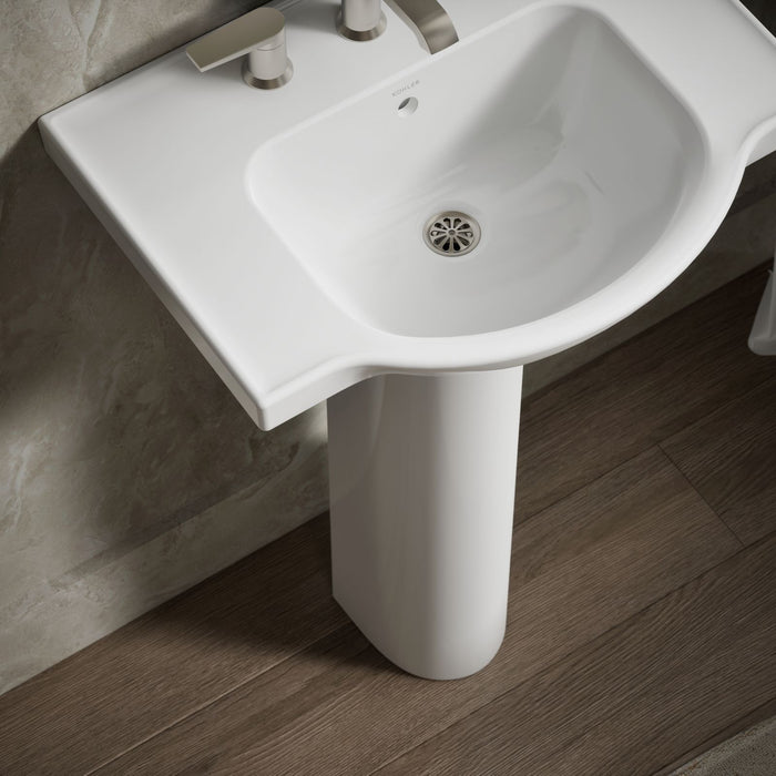 KOHLER K-5248-8 Veer 24" square pedestal bathroom sink