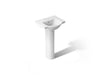 KOHLER K-5265-4 Veer 21" rectangular pedestal bathroom sink, white