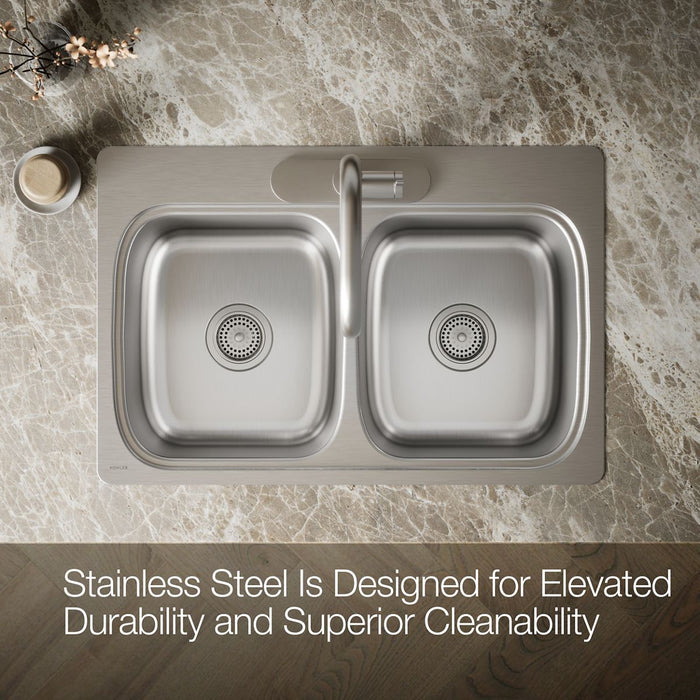 Kohler Verse 33" top-mount double-bowl kitchen sink