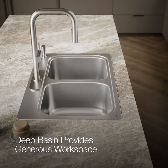 KOHLER K-5267-4 Verse 33" top-mount double-bowl kitchen sink