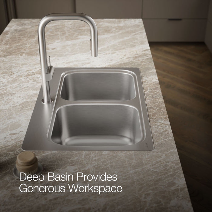 KOHLER K-5267-1 Verse 33" top-mount double-bowl kitchen sink
