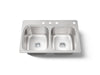 KOHLER K-5267-4 Verse 33" top-mount double-bowl kitchen sink