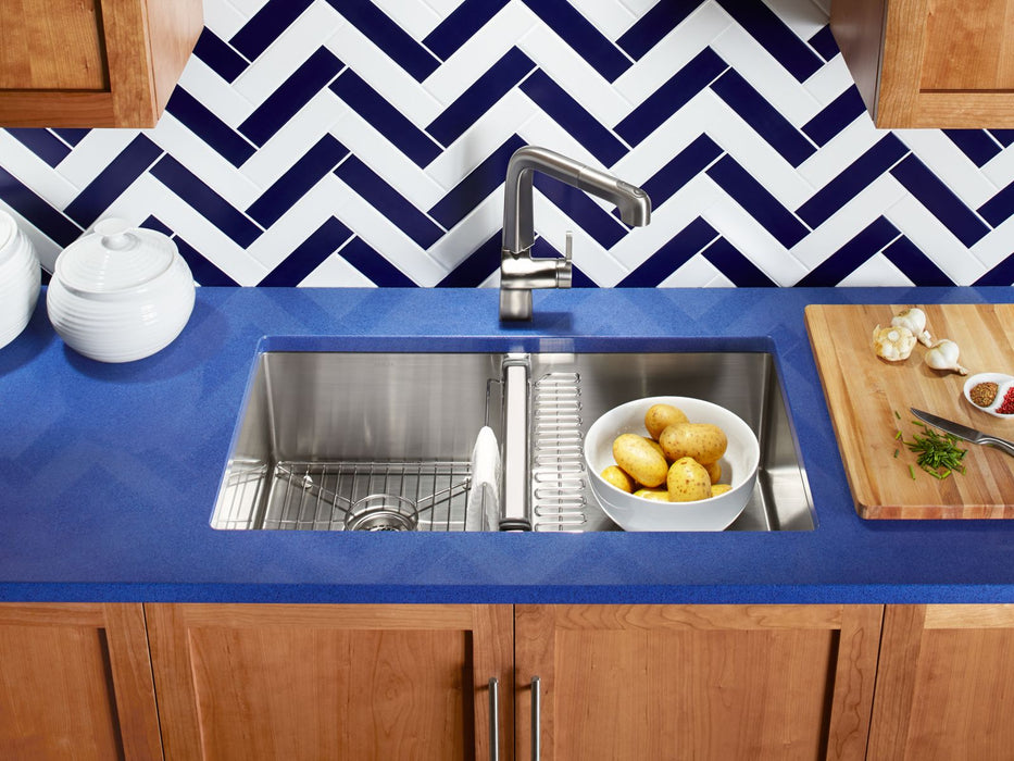 KOHLER K-5281 Strive 32" undermount double-bowl kitchen sink with accessories