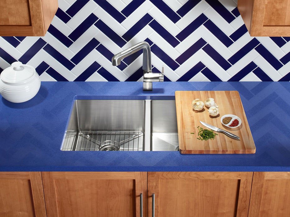 KOHLER K-5281 Strive 32" undermount double-bowl kitchen sink with accessories