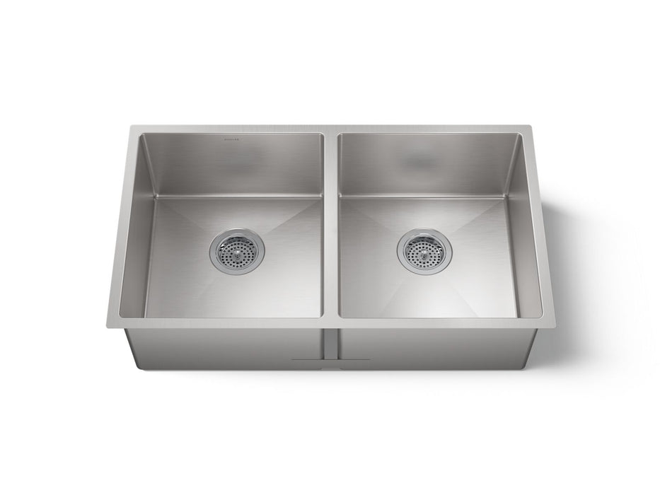 KOHLER K-5281 Strive 32" undermount double-bowl kitchen sink with accessories
