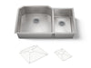 KOHLER K-5282 Strive 35-1/2" undermount double-bowl kitchen sink