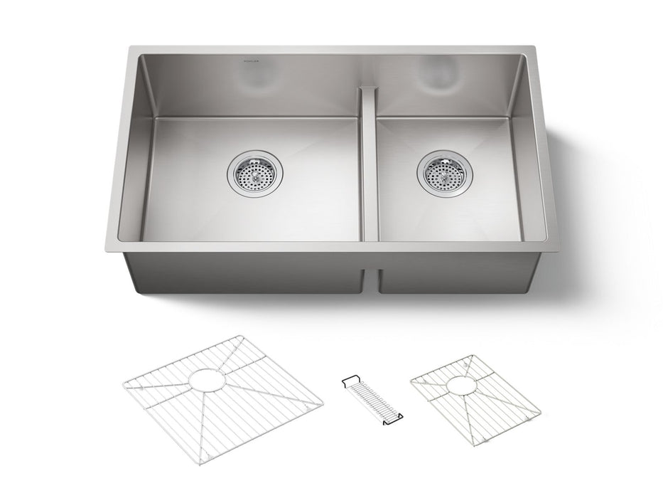 KOHLER Strive Smart Divide 32" undermount double-bowl kitchen sink
