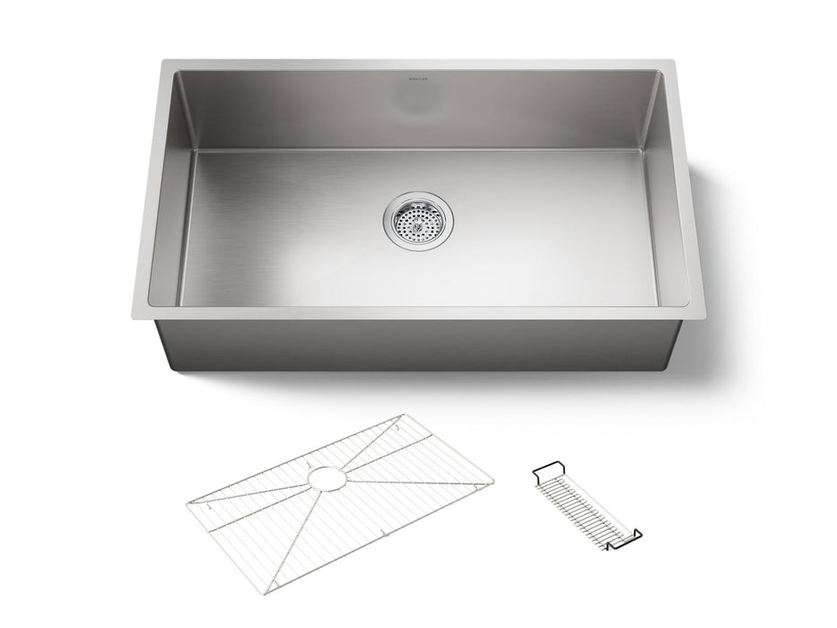 KOHLER Strive 32" undermount single-bowl kitchen sink with accessories